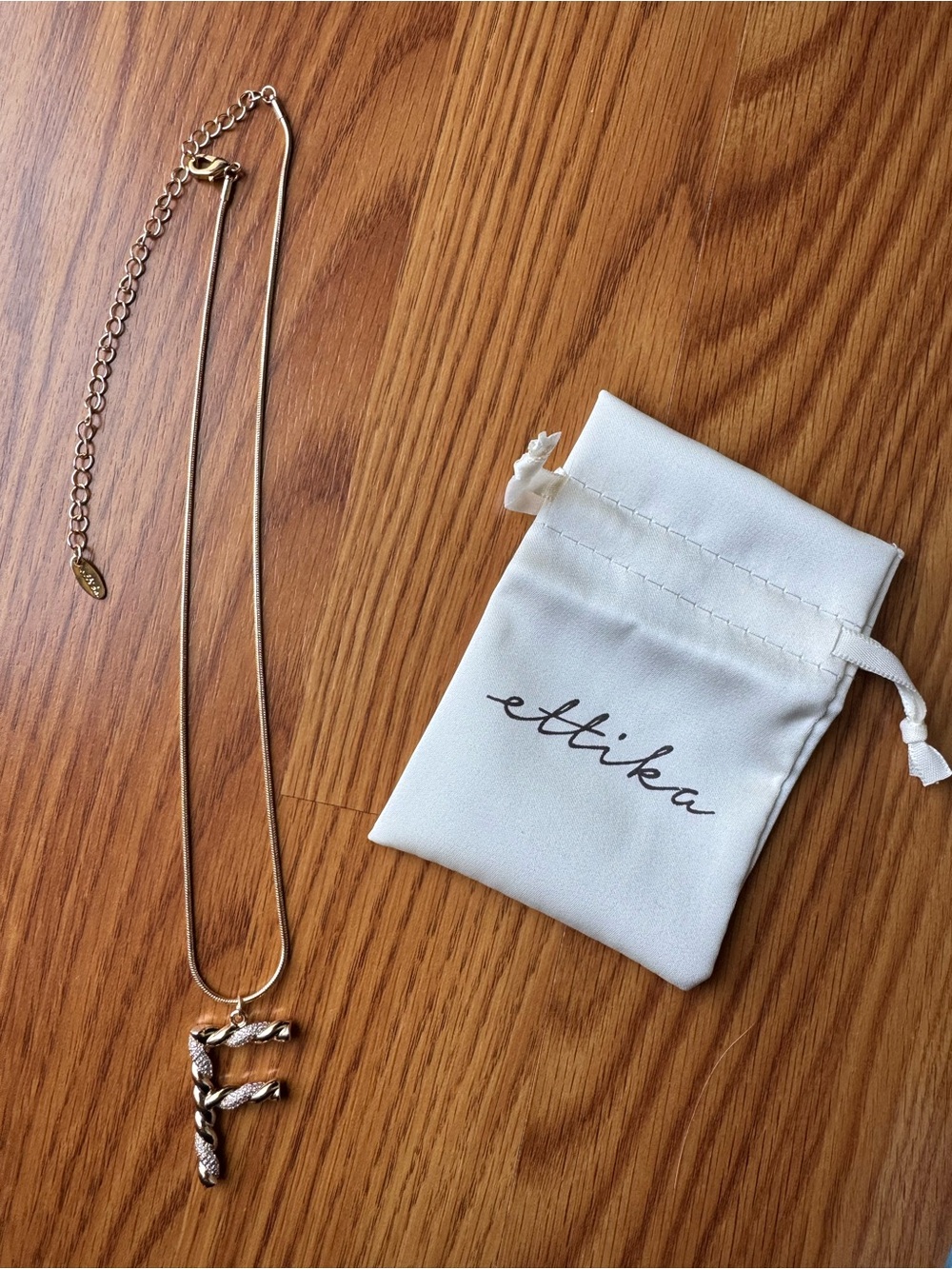 Ettika Gold Letter 'F' Pendant Necklace